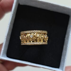 Gold Elephant Band Ring